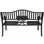 Záhradná kovová lavička – 150cm, čierna